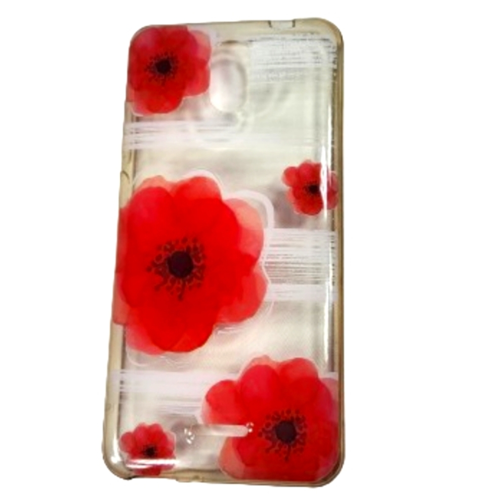Cricket Icon Clear Red Flower Designer Fashion Case